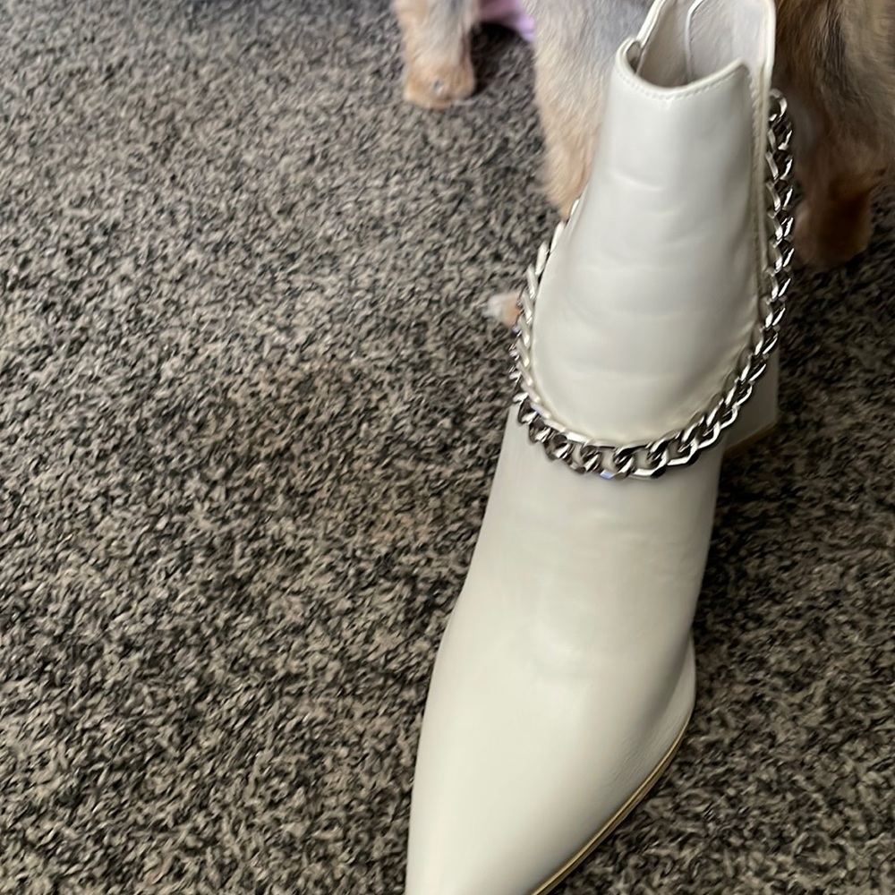 LAST CALL🚨Cape Robbin Point the Way Silver Chain Block Heel Ankle Booties